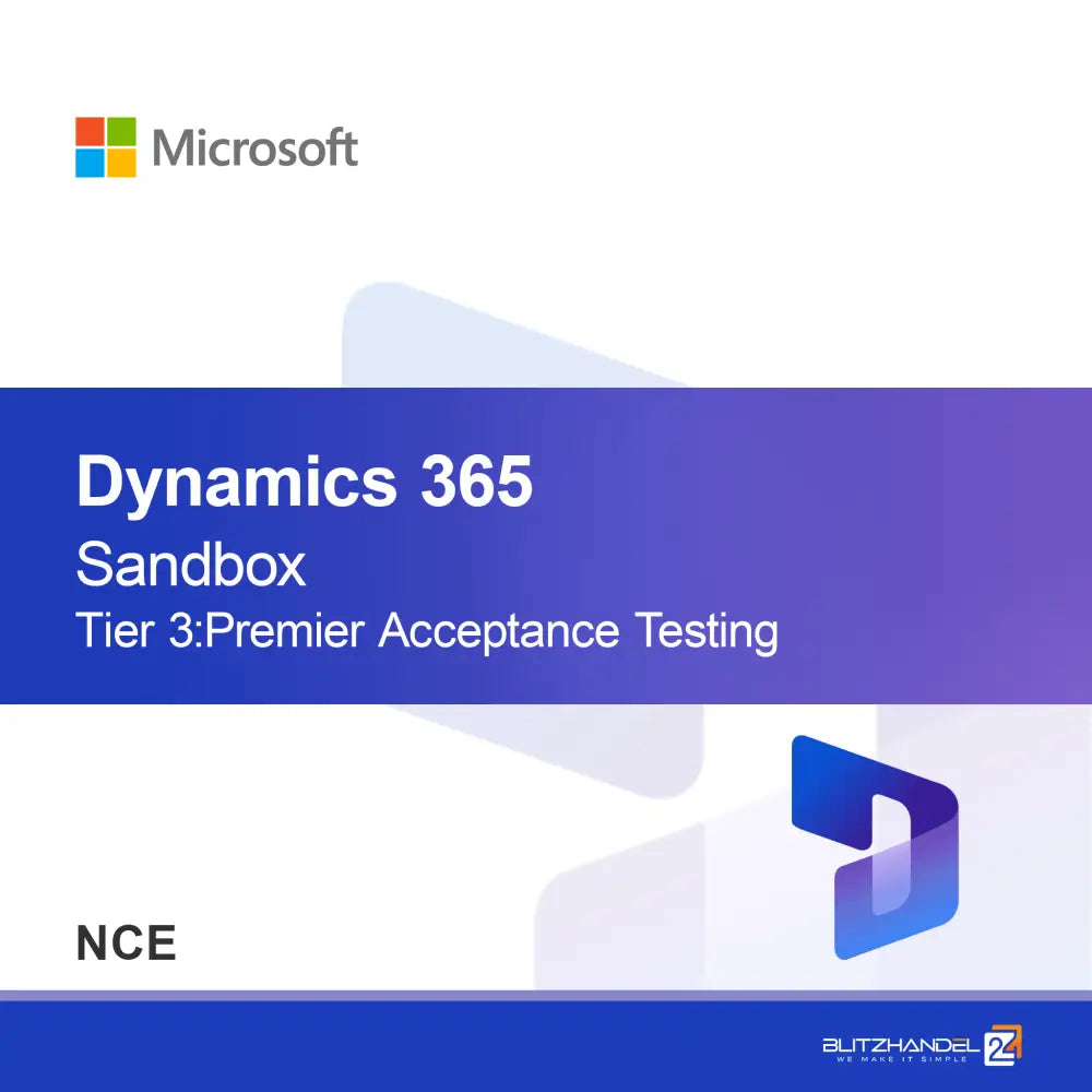 Dynamics 365 Operations - Sandbox Úroveň 3: Premier Akceptační testování