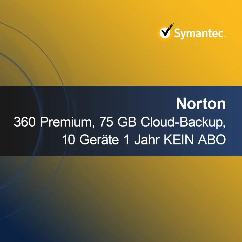 Norton 360 Premium 75 GB Cloud-Backup 10 Geräte 1 Jahr KEIN ABO